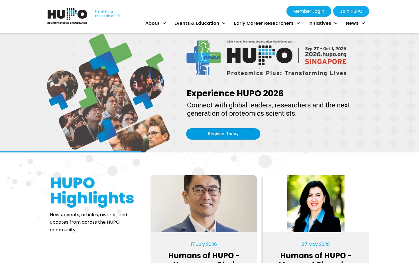 HUPO Association 页面快照
